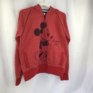 Disney Mickey Mouse Full zip Hoodie Red size M